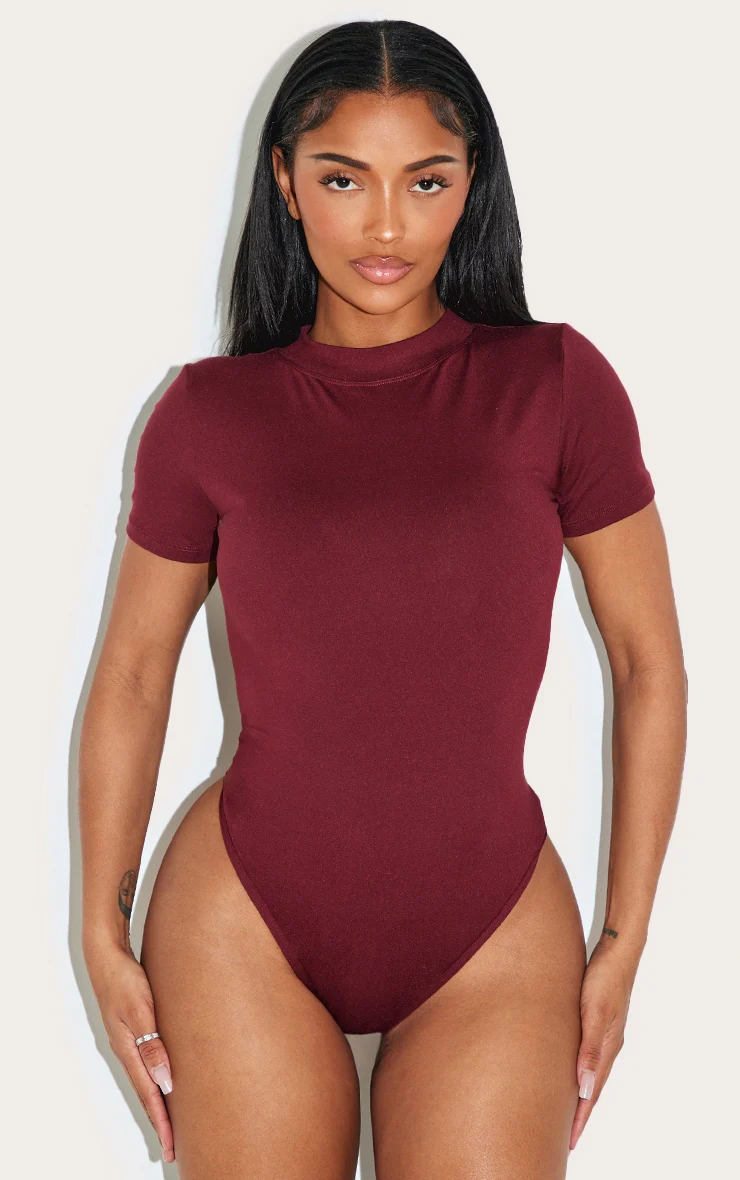 Shape Burgundy Sculpted Short Sleeve Bodysuit - Image 3