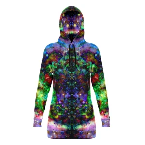 Kemrin Psychedelic Fleece-Lined Long Hoodie