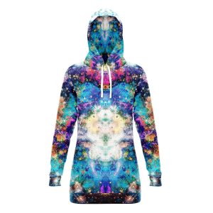 Acquiesce Apothos Psychedelic Fleece-Lined Long Hoodie
