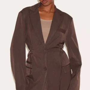 Mocha Belt Detail Blazer