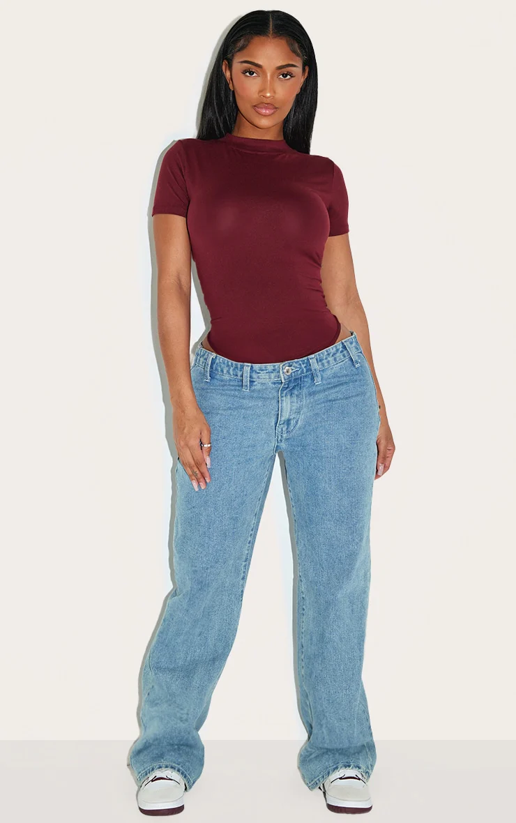 Shape Burgundy Sculpted Short Sleeve Bodysuit - Image 4