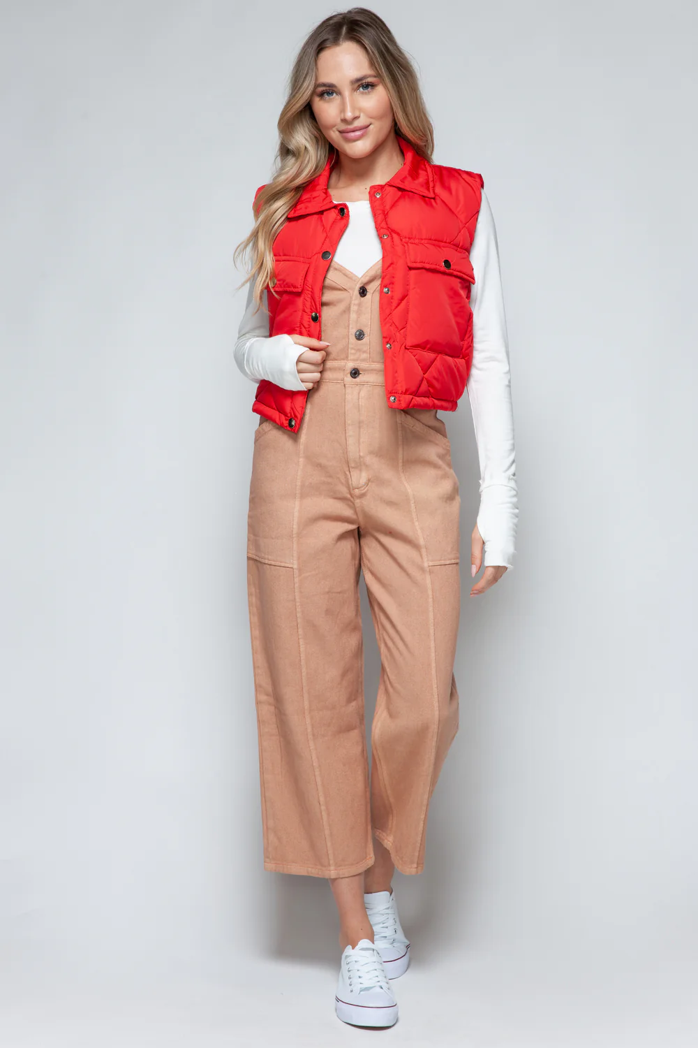 Snobbish Snap Down Quilted Crop Vest - Image 8