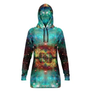 Archon Psychedelic Fleece-Lined Long Hoodie